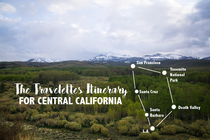 Travelettes Itinerary Central California Road copy