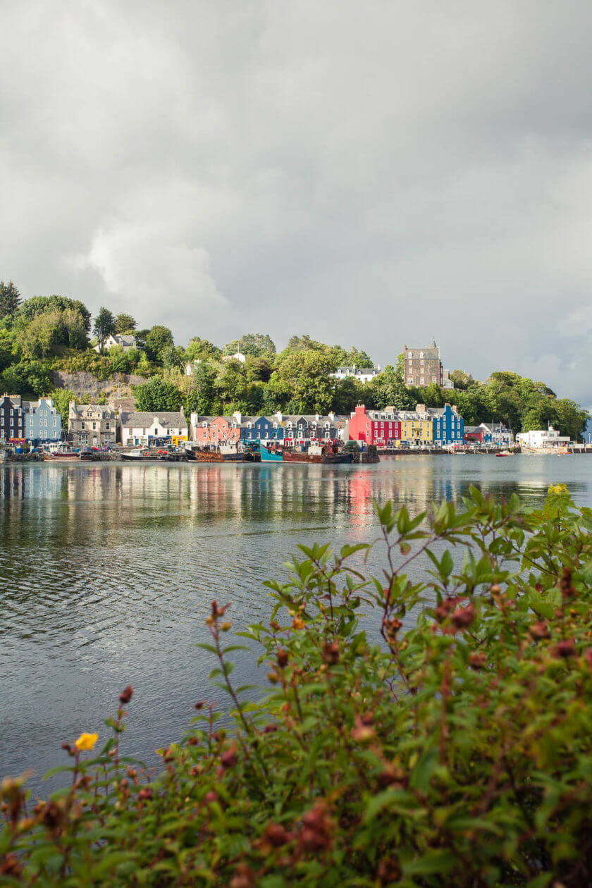 The colourful harbour front of Tobermory on the Isle of Mull in Scotland.