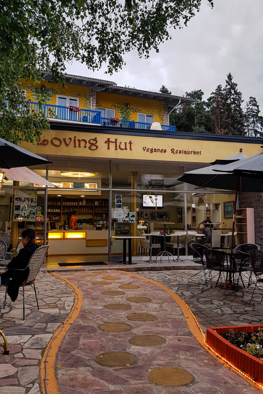 The Loving Hut Pension vegan hotel by Lake Klopein in Austria.