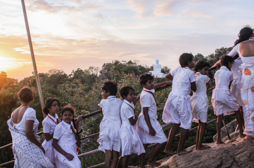 Kids in Sri Lanka during sunset