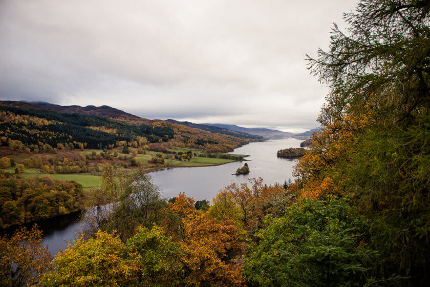 Queen's view vantage point in Perthshire.