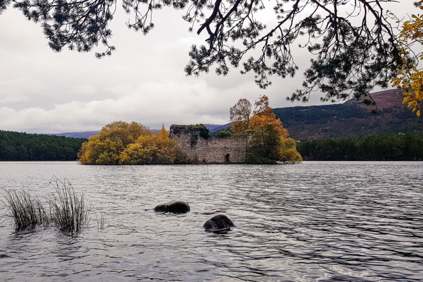 The castle ruin at Loch an Eilein.