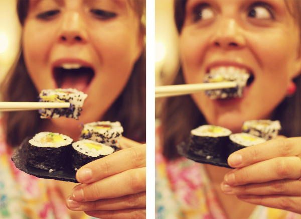 Eating Sushi At Rota das Estrelas
