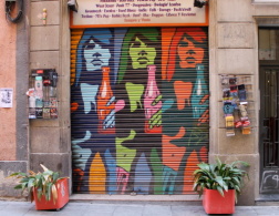 Street art and graffiti on Barcelona's shutter doors
