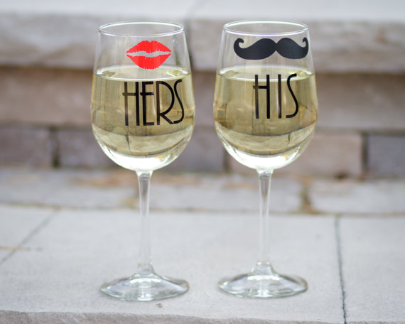 Lovely Gifts for Travelers - His and Hers Wine Glasses