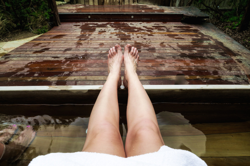 relaxing at peninsual hot springs