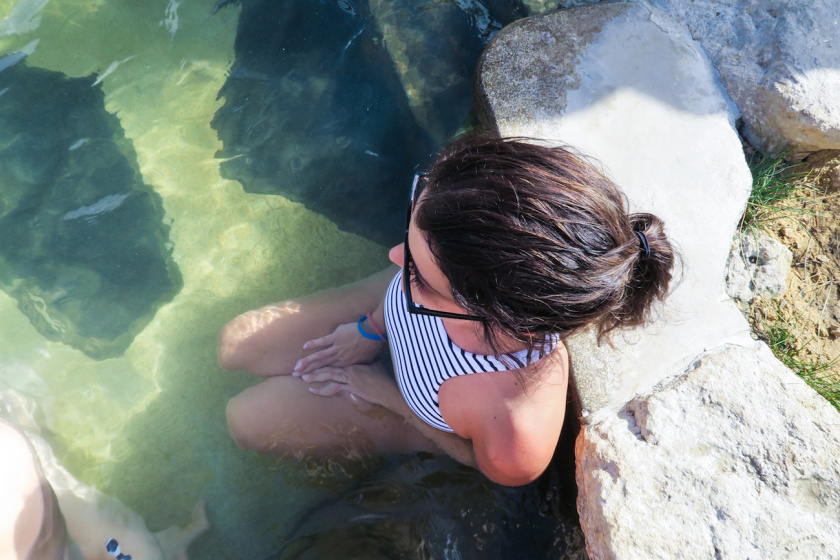 soaking up mineral waters in hot springs