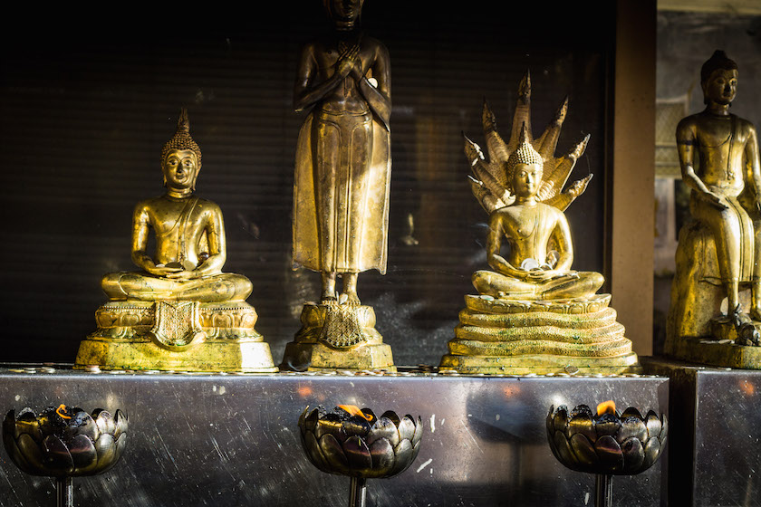 Buddha Position Day Sitting Standing Prayer Thailand