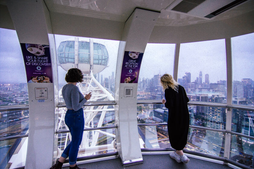 looking out of observation wheel